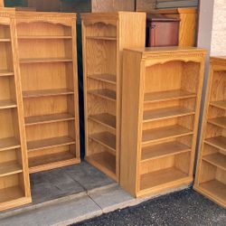 Set of 5 Riley Holliday Oak Bookcase Storage Display Shelving