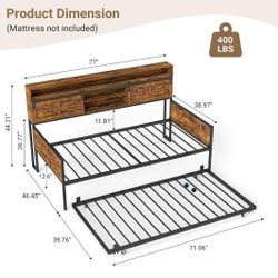 Rustic Farmhouse Daybed with Trundle