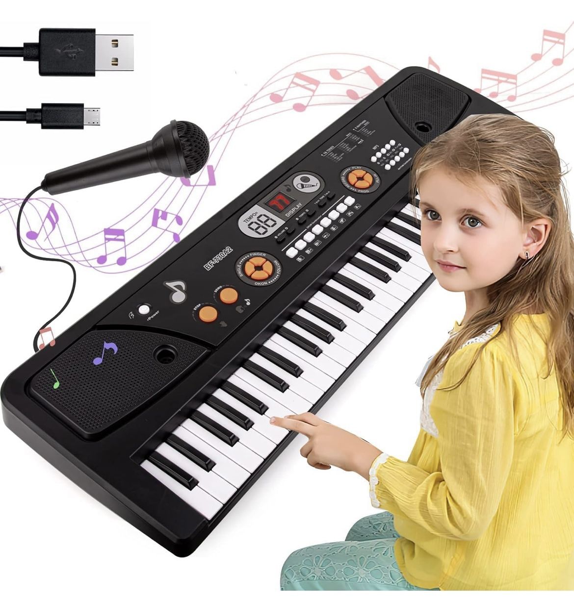 Kids Keyboard Piano With Microphone 🎤 