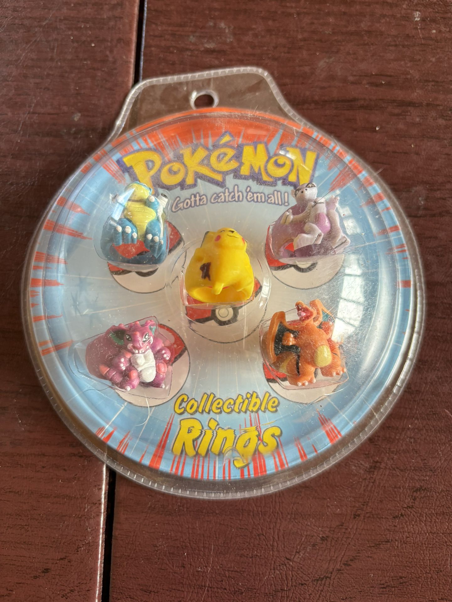 Pokémon 1999 Vintage NWT Set Of 5 Rings 