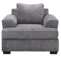 Big Chair + Ottoman (Gray) - LIKE NEW 