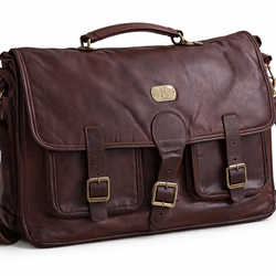 Genuine Leather Laptop Messenger Bag XL – Vintage Brown Briefcase