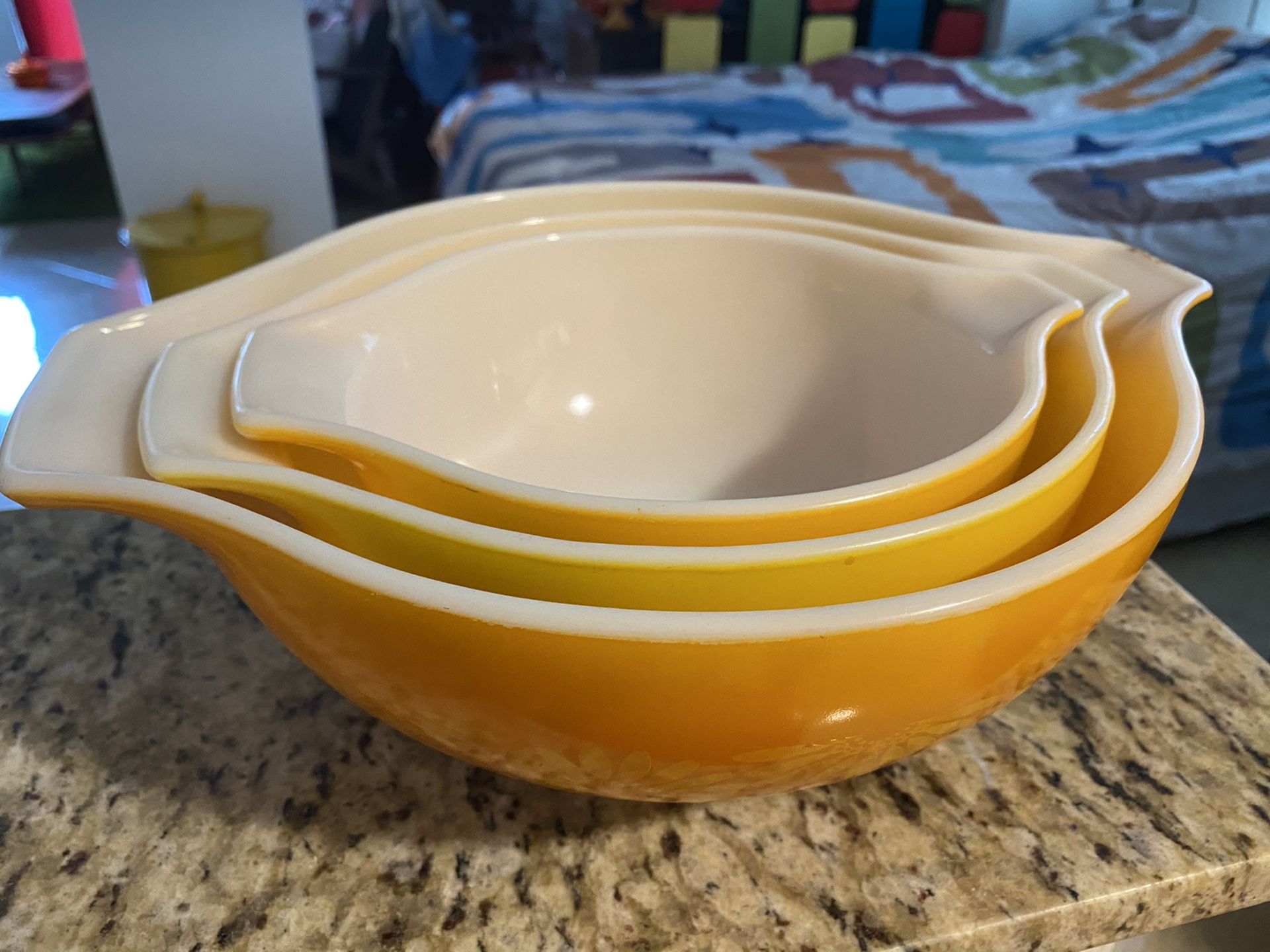 Vintage Pyrex (partial) Sunflower Cinderella Bowl Set