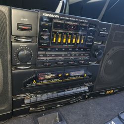 VINTAGE  5834BLK AM-FM Stereo Receiver Dual Cassette Decks 