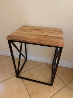 Wood & Metal Side Table or Nightstand