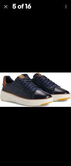 Cole Haan Navy Leather Low-Top Sneakers