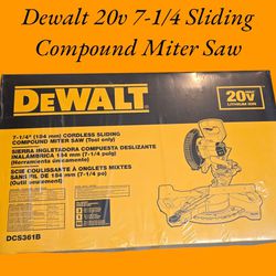 Dewalt 20v 7-1/4 Sliding Compound Miter Saw (Tool Only) 