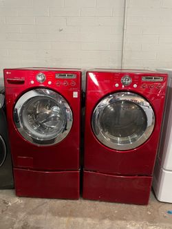 Conjunto de lavadora y secadora eléctrica LG
