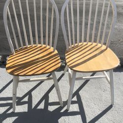 Very Good Condition Two Hardwood Chairs 