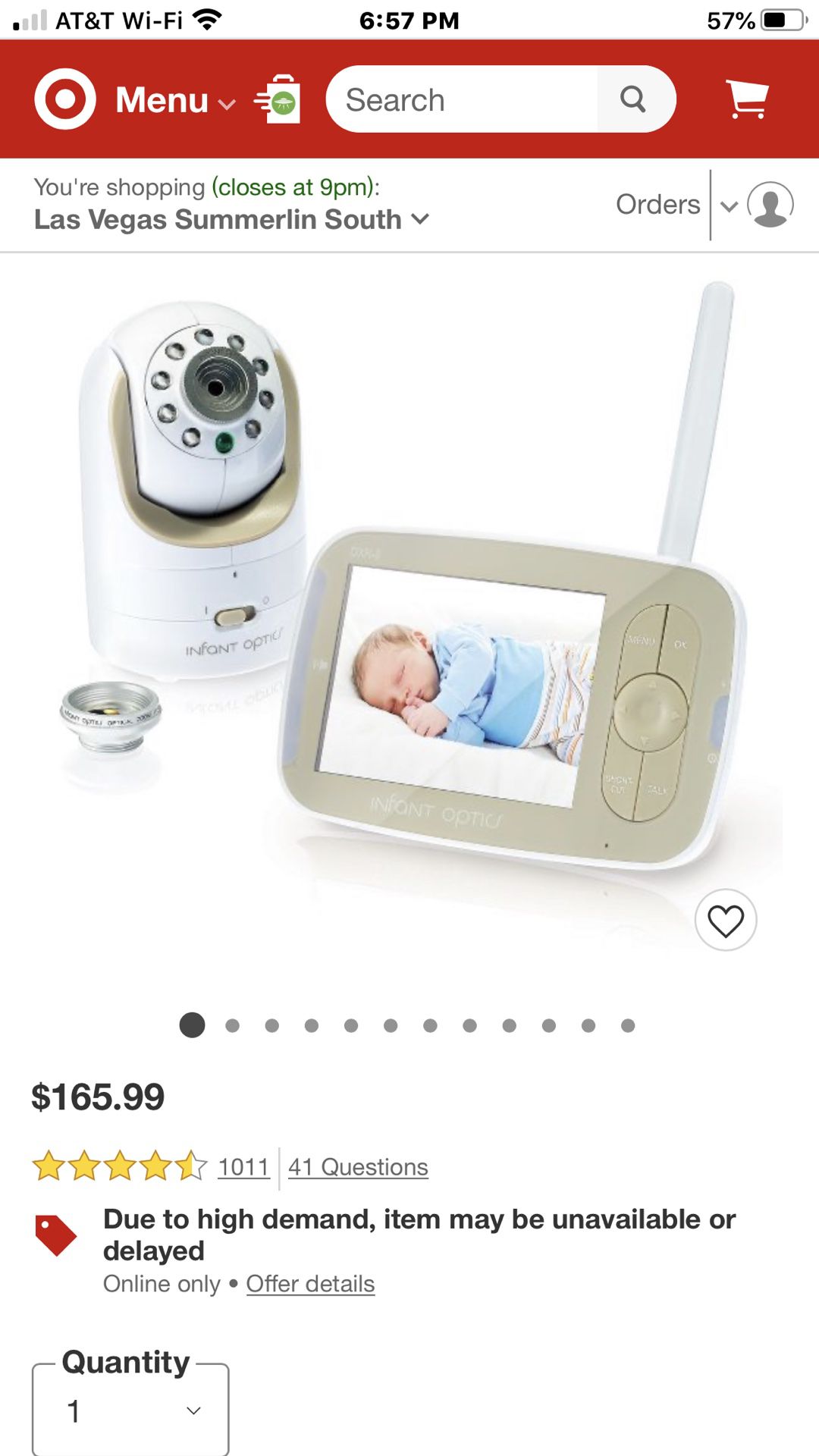 DXR-8 Baby monitor camera, wireless digital video