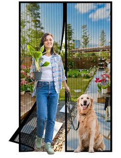 36.0 x 80.0-inch magnetic door screen,