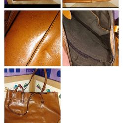 Tote S-ZONE Genuine Leather Tote Shoulder Bag Women Handbag Distressed Light Bro