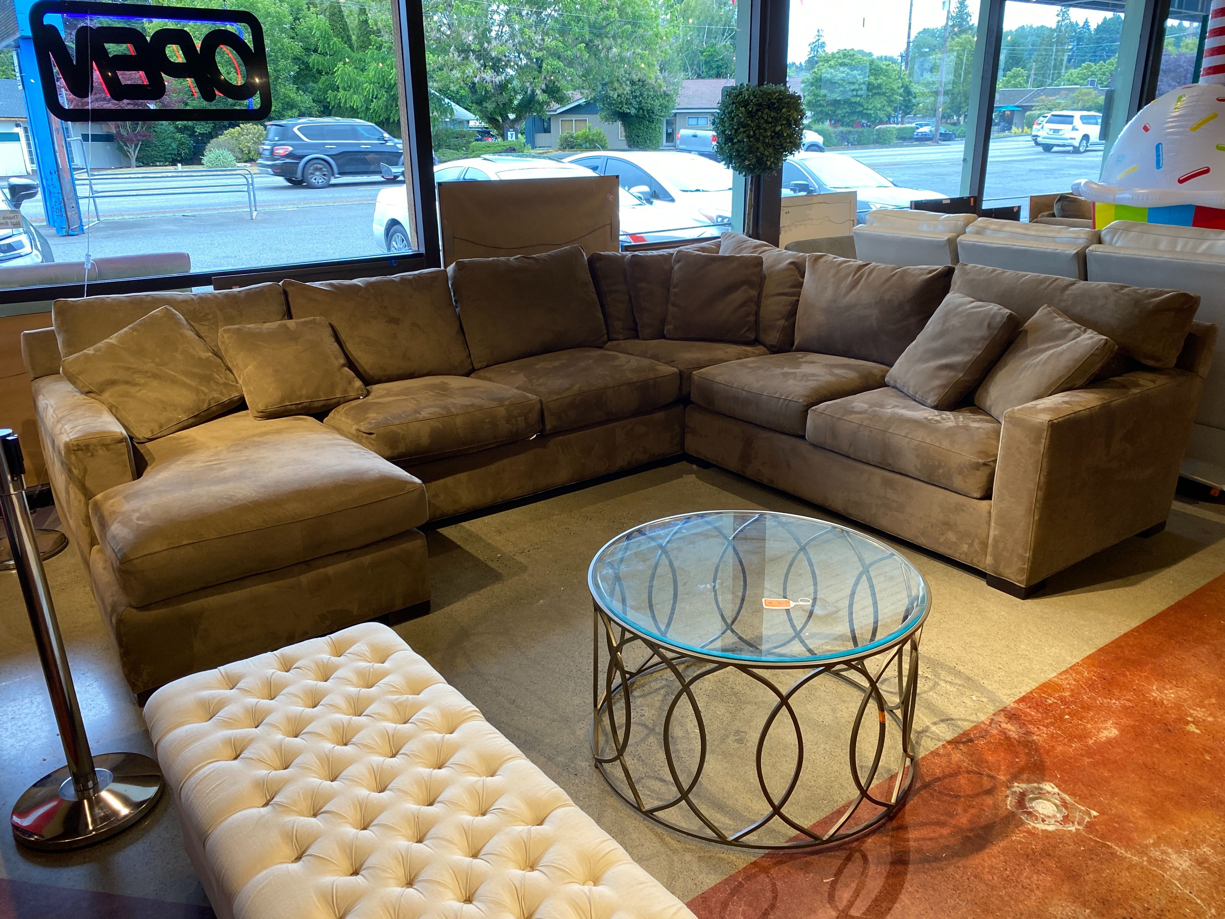 CRATE&BARREL Expansive Plush Brown Sectional