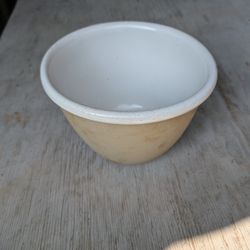 Antique Bennington Potters Vermont White Glaze Mixing Bowl 1877