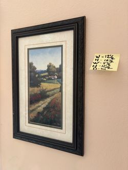 J.C. Seo Framed Cottage Landscape – Signed in Image