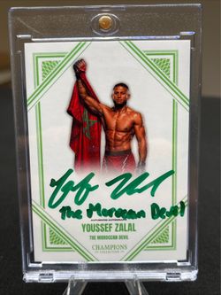 Youssef Zalala UFC Inscribed “The Moroccan Devil” On Card Autograph 03/25 Green