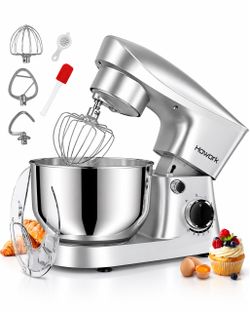 Batidora Amasadora Eléctrica 5QT – 10 Velocidades, Tazón de Acero Inoxidable y Accesorios para Repostería