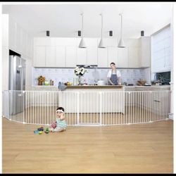 198" Baby Gate Extra Wide, Dog Gate Pet Gate for House Stairs Doorways Fireplace, Adjustable 3 in 1