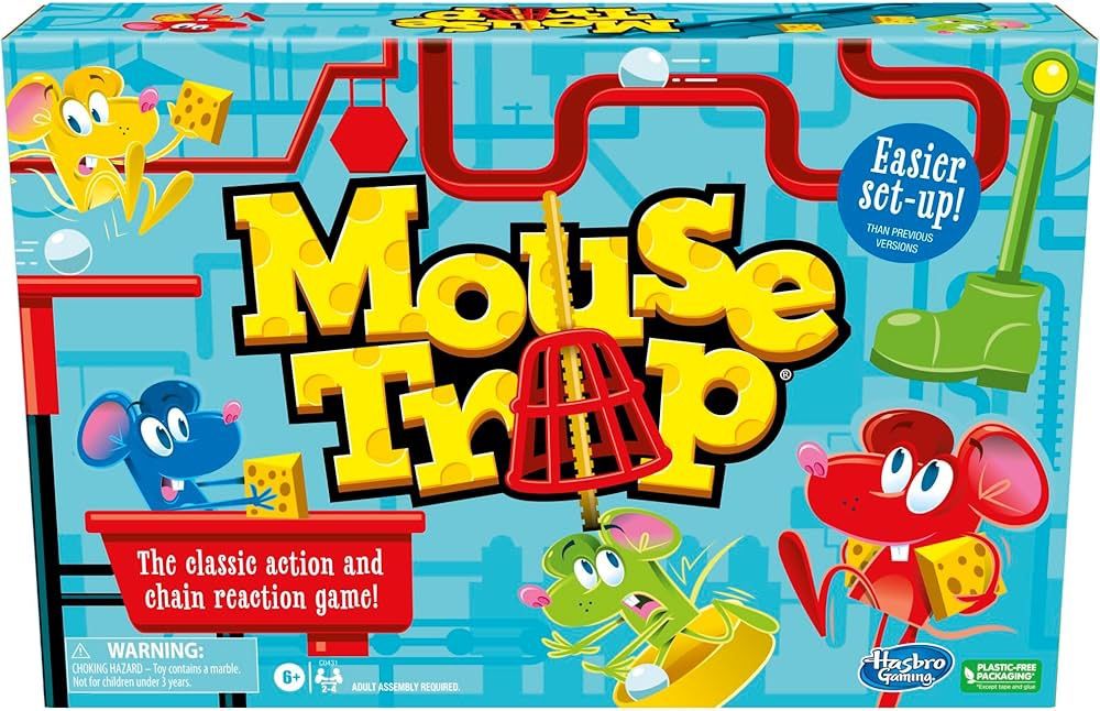 Hasbro Gaming Mouse Trap Kids Board Game, Easy Set Up, 2 - 4 Players