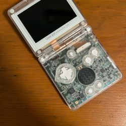 Custom Gameboy SP Clear Shell New Screen And USB C + EZ  Flash Cartridge