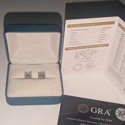 New Certified 4ct Moissanite Diamond Earrings 