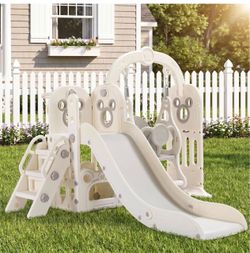 7 in 1 Toddler Slide and Swing Set, Kids Climber Playset with Ball & Hoop  Indoor Outdoor Playground with Storage Space, Flexible Setup, Reinforced Su