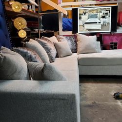 Beautiful Grey Sectional On Sale 