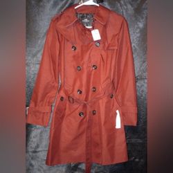 NWT Women's Marron  Coach Trench Coat Size Small Red