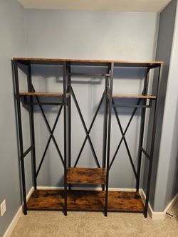 Rustic Industrial Freestanding Closet Organizer