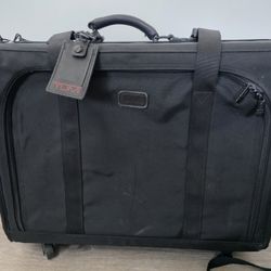 Tumi Vintage Black Leather Trimmed Nylon Trunk Luggage Suitcase Pair