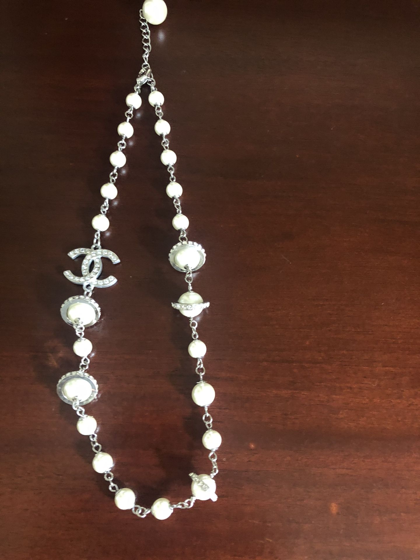 Chanel silver charm necklace