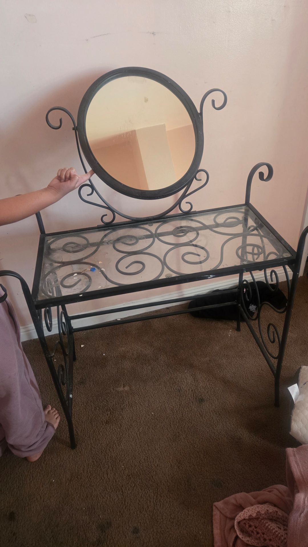 Mirror glass vanity