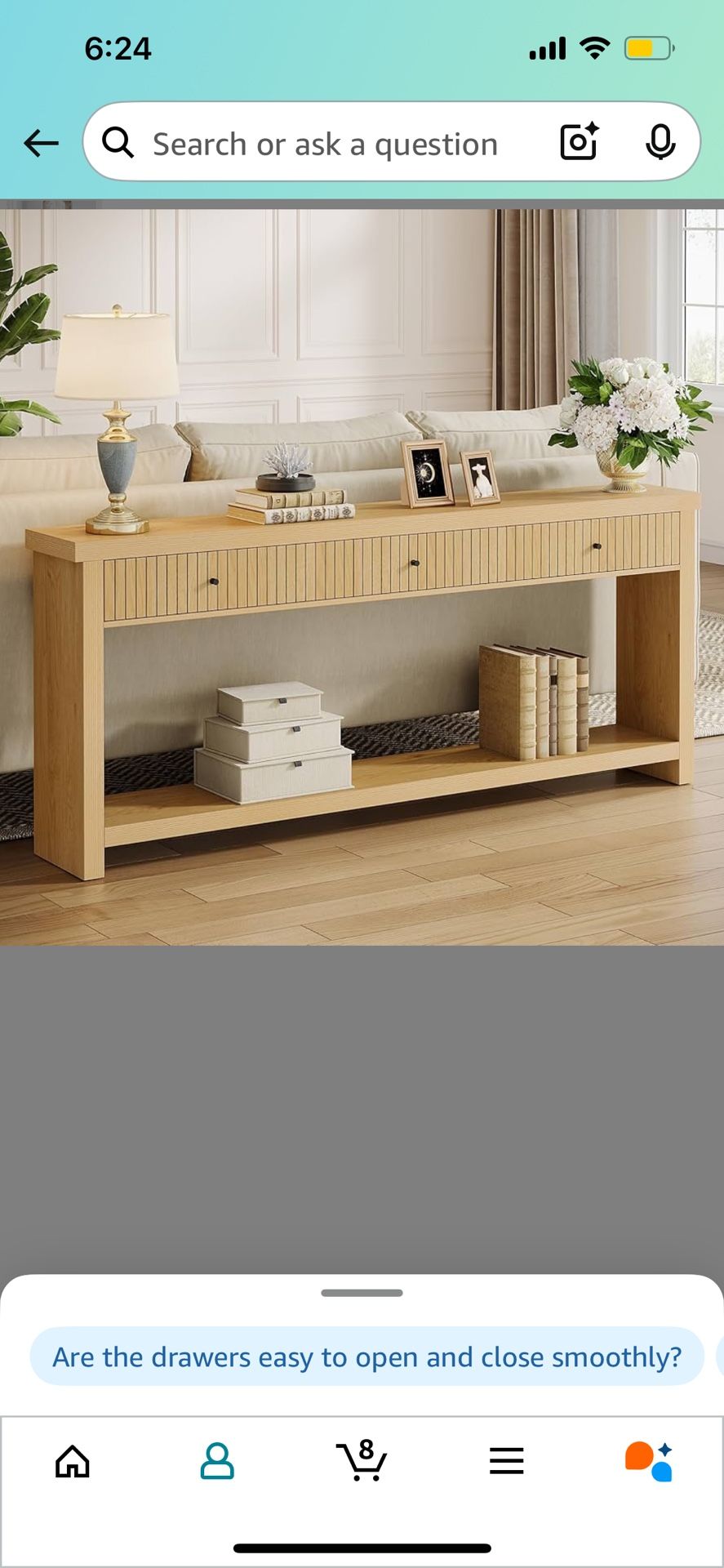Wood Console Table NIB
