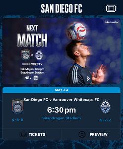 San Diego FC tickets vs Vancouver Whitecaps