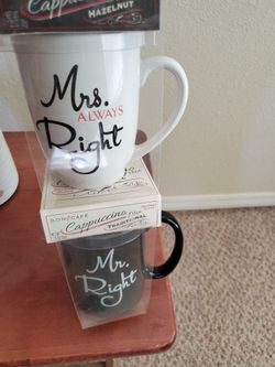 Mr. Right & Mrs. Always Right Coffee Mug Set 