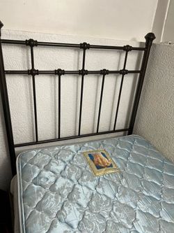 Twin size metal bed frame, mattress and base