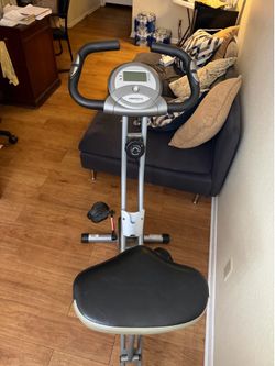 Exerpeutic Exercise Bike, Foldable Magnetic Upright with Heart Pulse Sensors and LCD Monitor, Cardio Fitness, 300lbs Weight Capacity