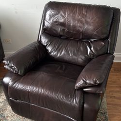 Brown Leather Recliner Chair