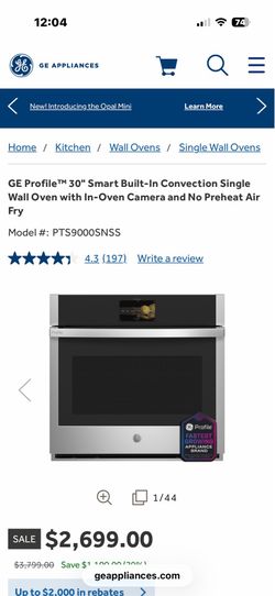 GE 30” convection over with air fryer