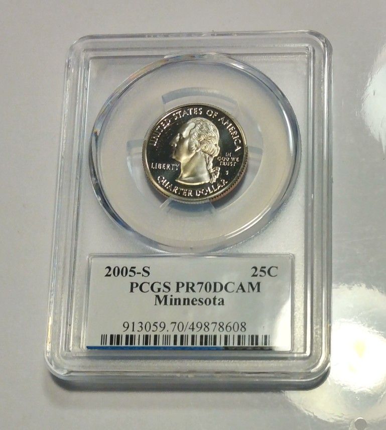 Beautiful Certified Minnesota Quarter Dollar Grade 70 The Highest Certification Very Beautiful Coins to Collect