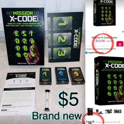 $5 Board Game cards Mission X Code ages 8 years old & adults play 2 to 8 players