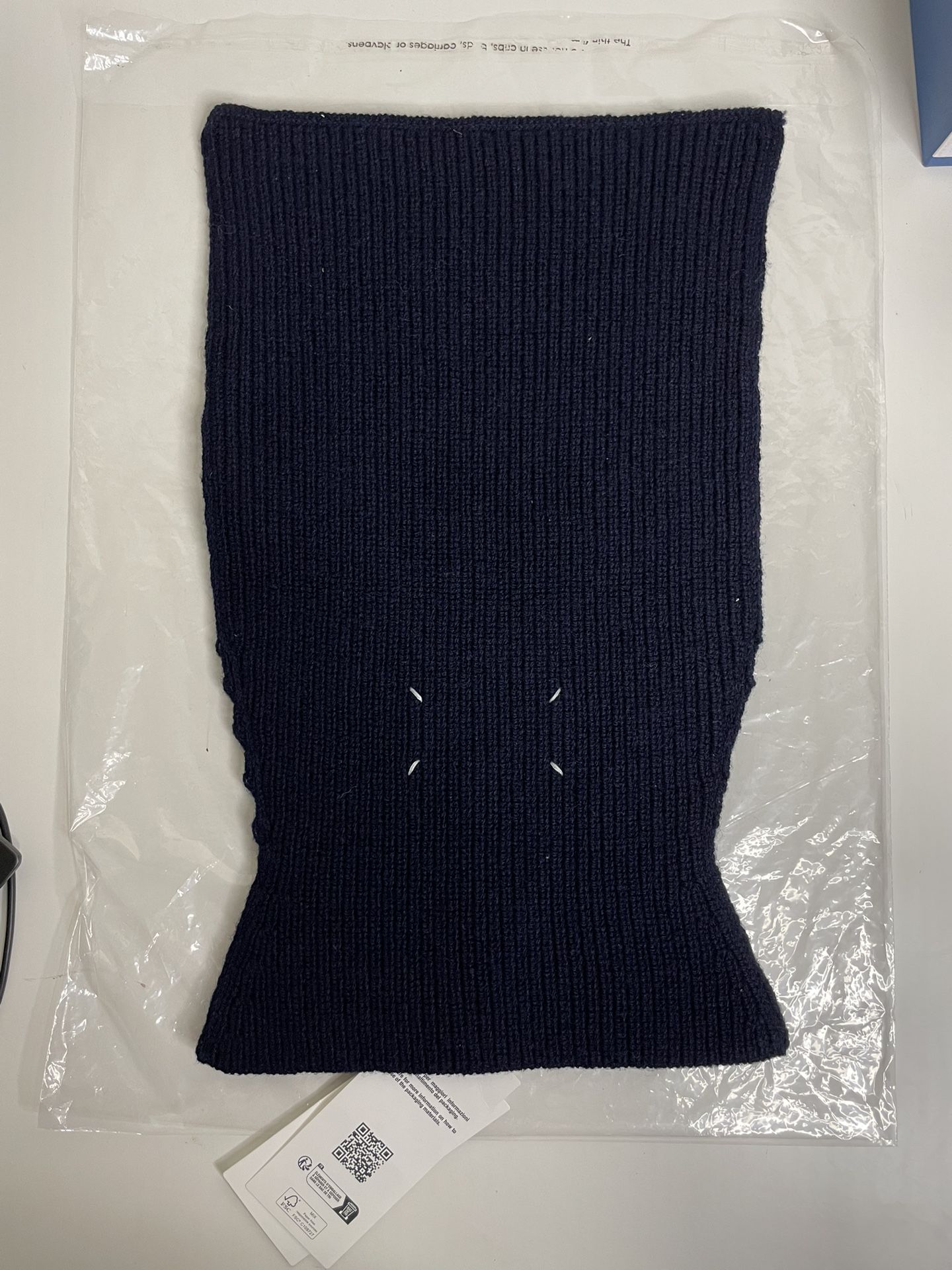 Maison Margiela Navy Wool Knit Balaclava