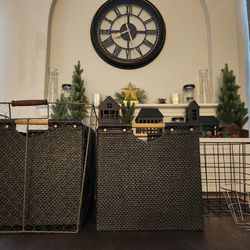 MUST GO BY 5/15! Fabric and steel wire baskets