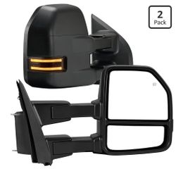 Tow Mirrors Compatible with 2015-2020 Ford F150 F-150, Extended Trailer Towing Side Mirrors