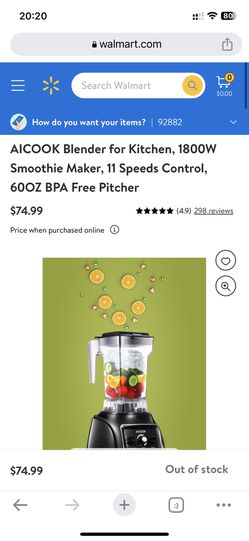 ufuldstændig reaktion apologi AICOOK Blender for Kitchen, 1800W Smoothie Maker, 11 Speeds Control, 60OZ  BPA Free Pitcher for Sale in Corona, CA - OfferUp