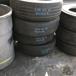 4x Used Tires 255/65/18 255-65-18 Hankook Dot 2019
