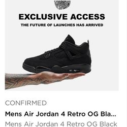 Jordan 4 Black Cats In Hand Size 12