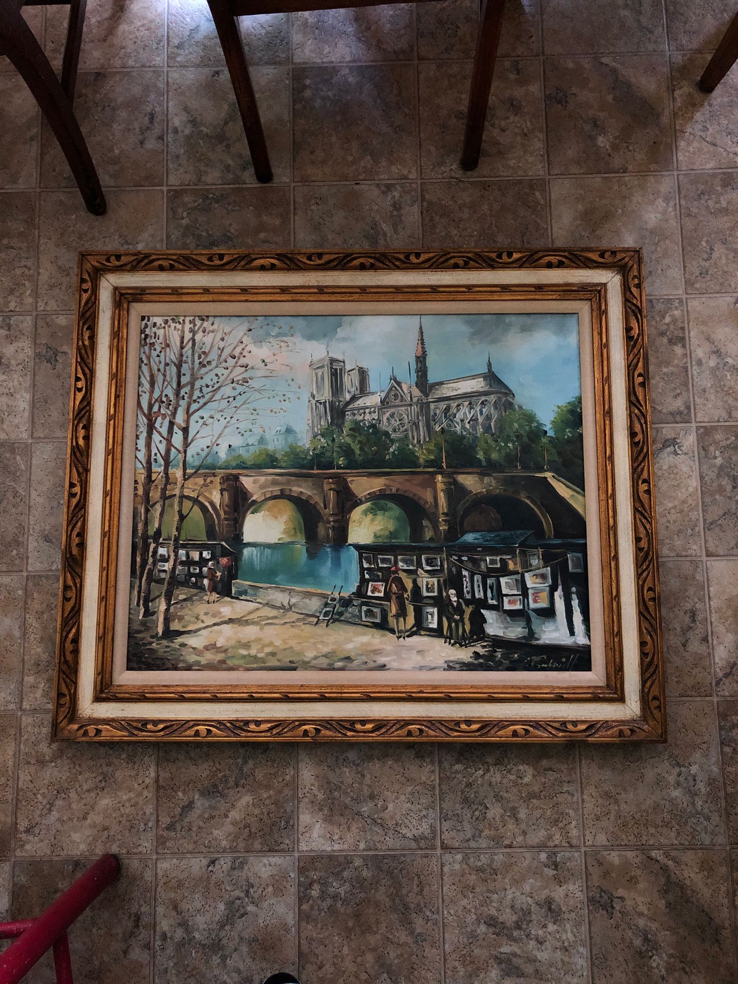 Original oil painting in beautiful wooden frame.