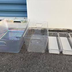 $5 for (5) Clear Acrylic Storage Bins & Organizers