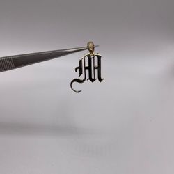 Solid 14k Gold Letter “M” Pendant 